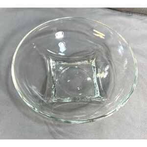 VTG Hazel Atlas Colony Clear Salad Bowl Set MCM Square Base  6" x 2" (2572)